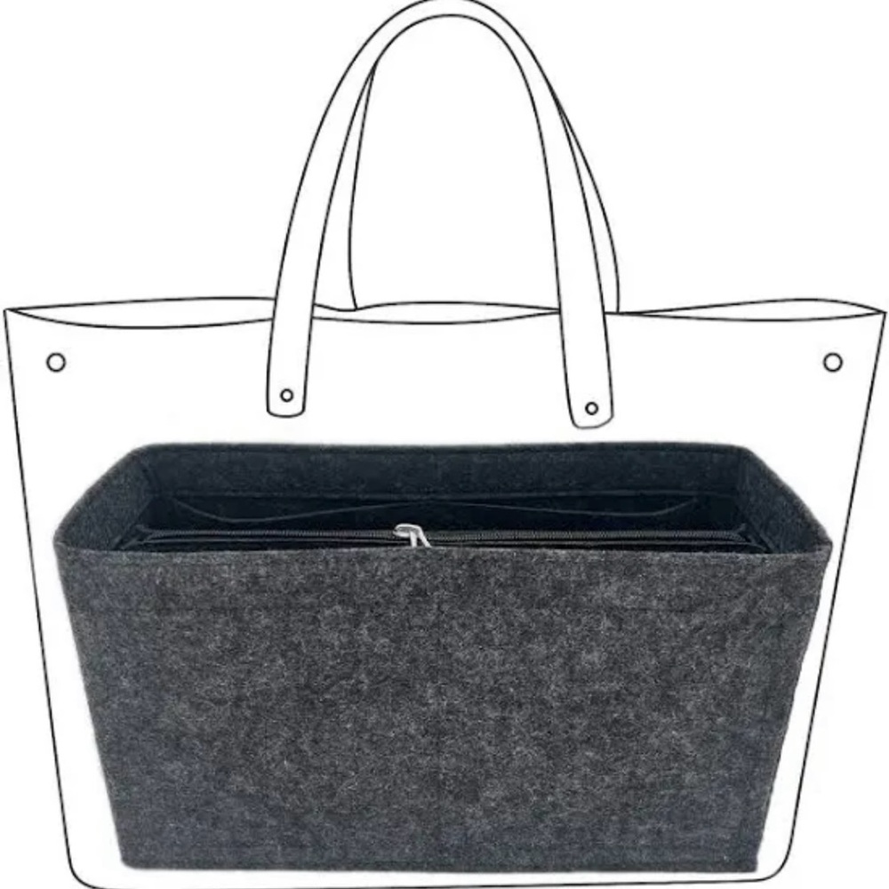 Hima Originals Black Felt Purse Organizer Insert - Picture 2 of 8